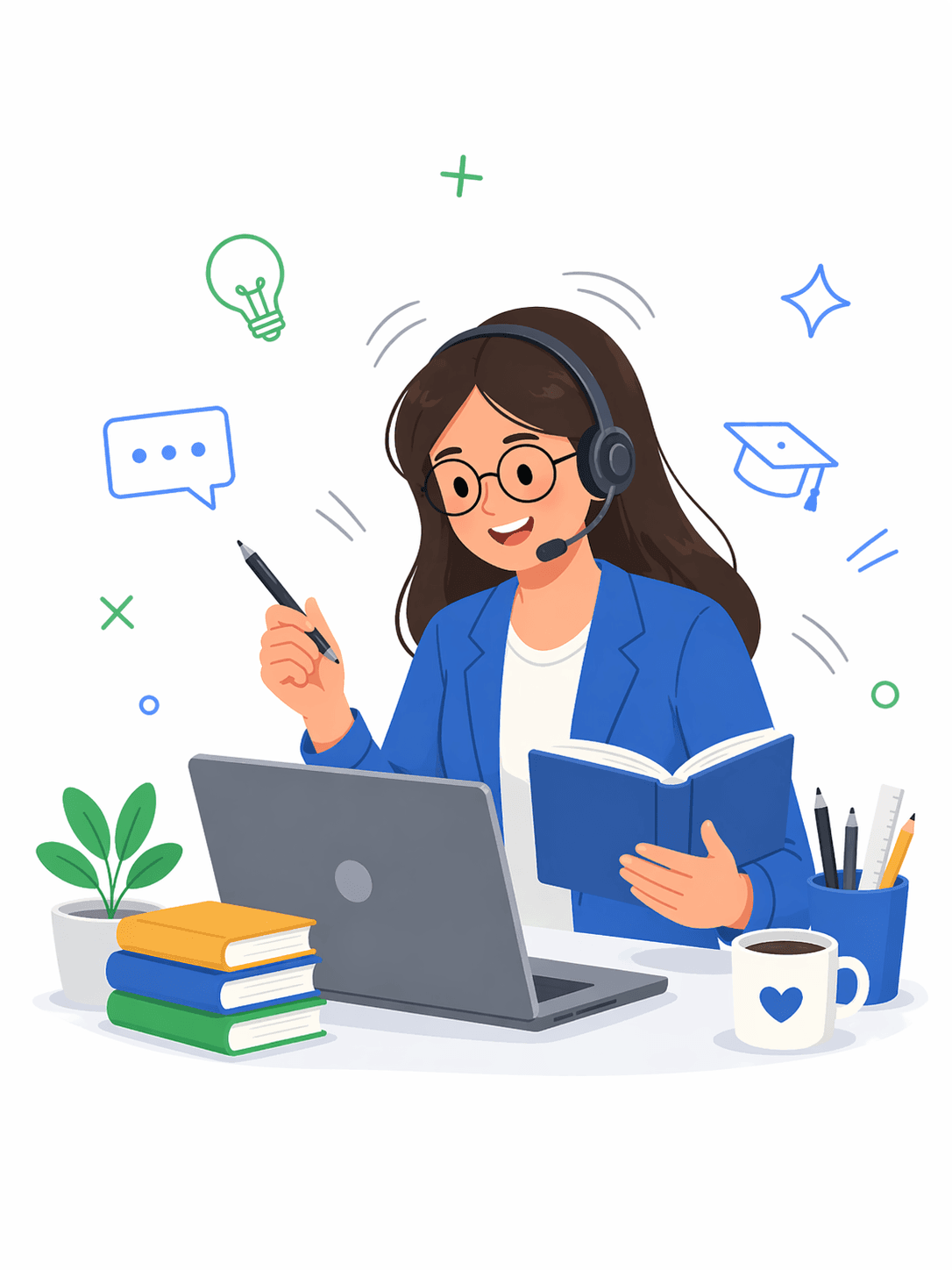 Tutor smiling